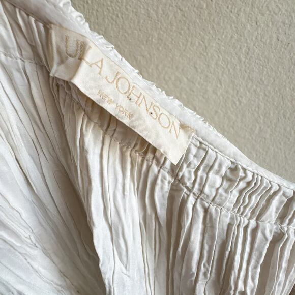 Ulla Johnson Ravenna One-Shoulder Pleated Ruffle Top Ivory Size 6 Blouse - Picture 5 of 13